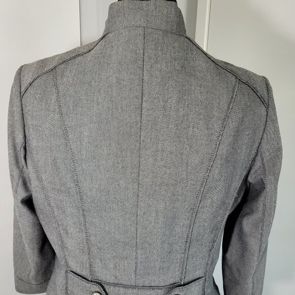 WHBM Grey Herringbone Blazer with Double Button Detail – Size 14 - Picture 6 of 9